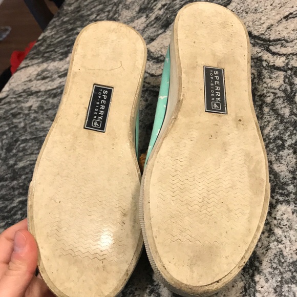 Sperry top sider in mint with white birds - Picture 4 of 5